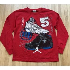 Vtg Nike Michael Jordan Surface 5 Air Rare Youth L shirt Chicago Bulls 90s LS